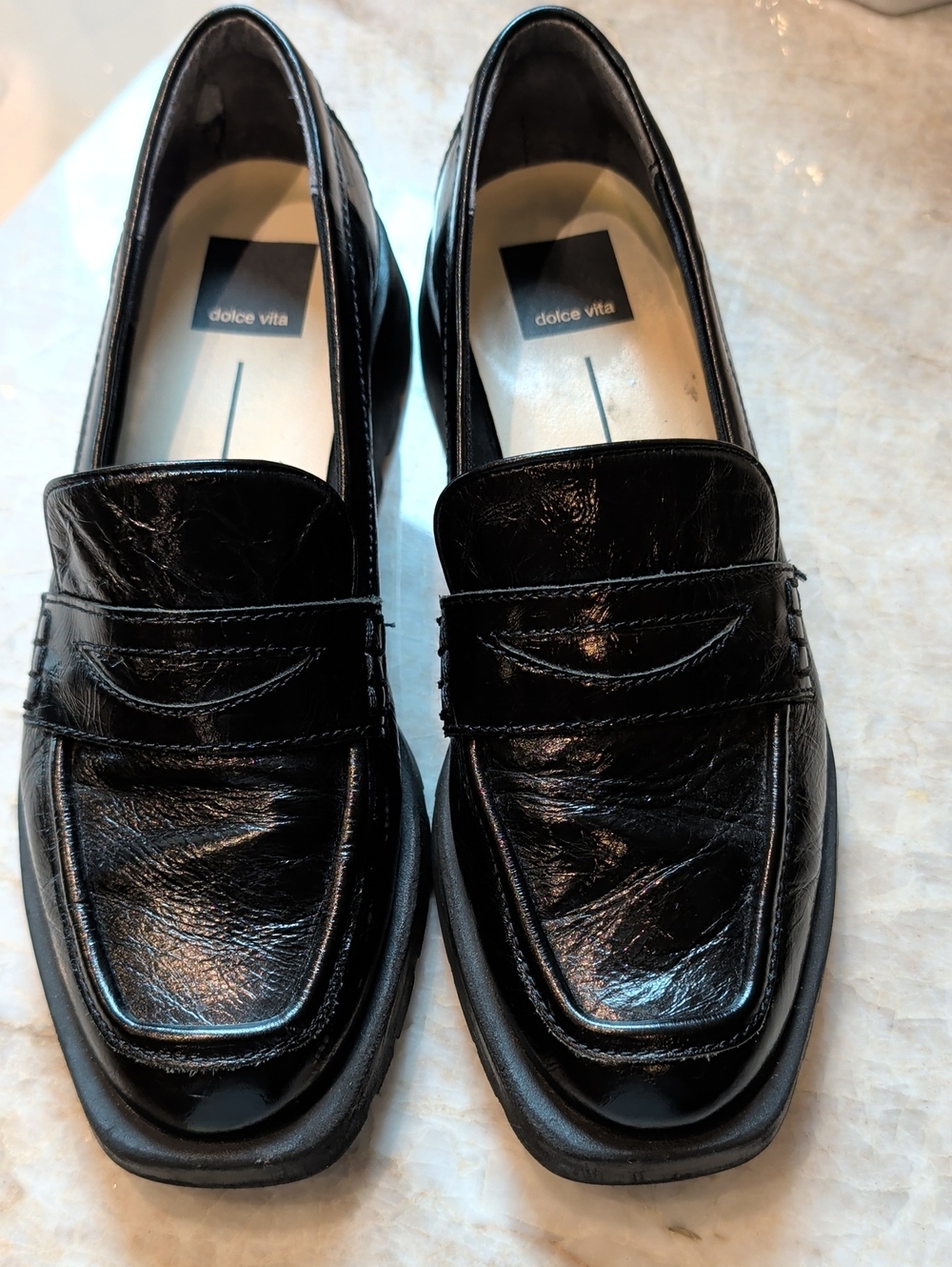 Dolce Vita Black Women's Leather Penny Loafers